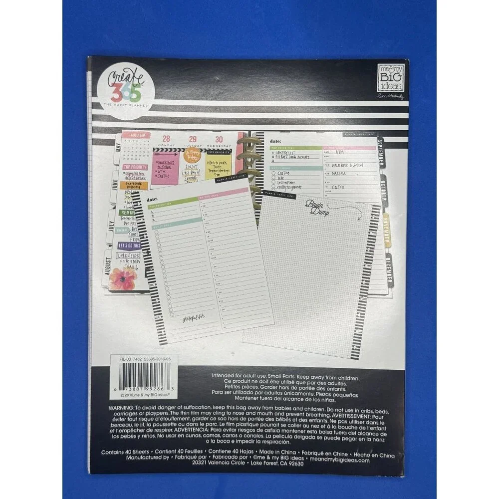 Create 365 The Happy Planner Pre-Punched Daily Planning Filler Paper